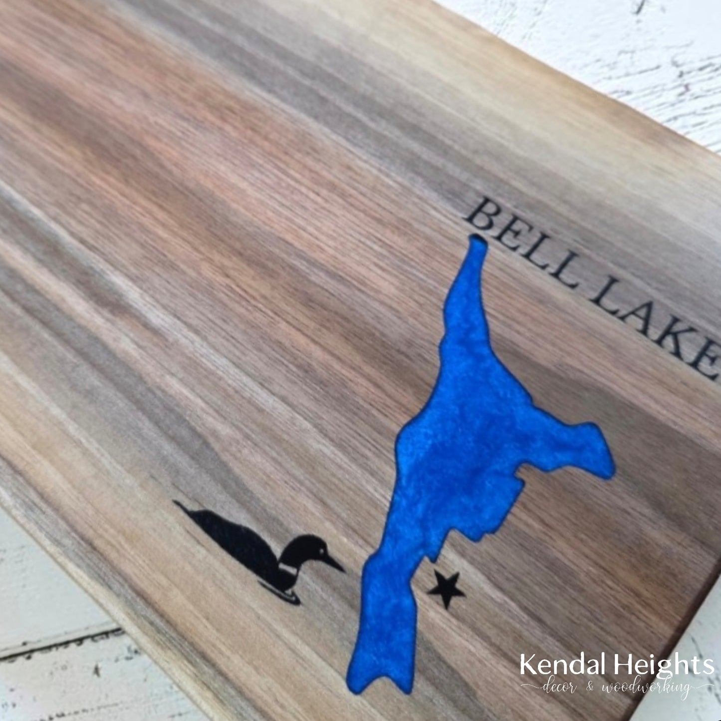 Black Walnut Live Edge LAKE Charcuterie Board