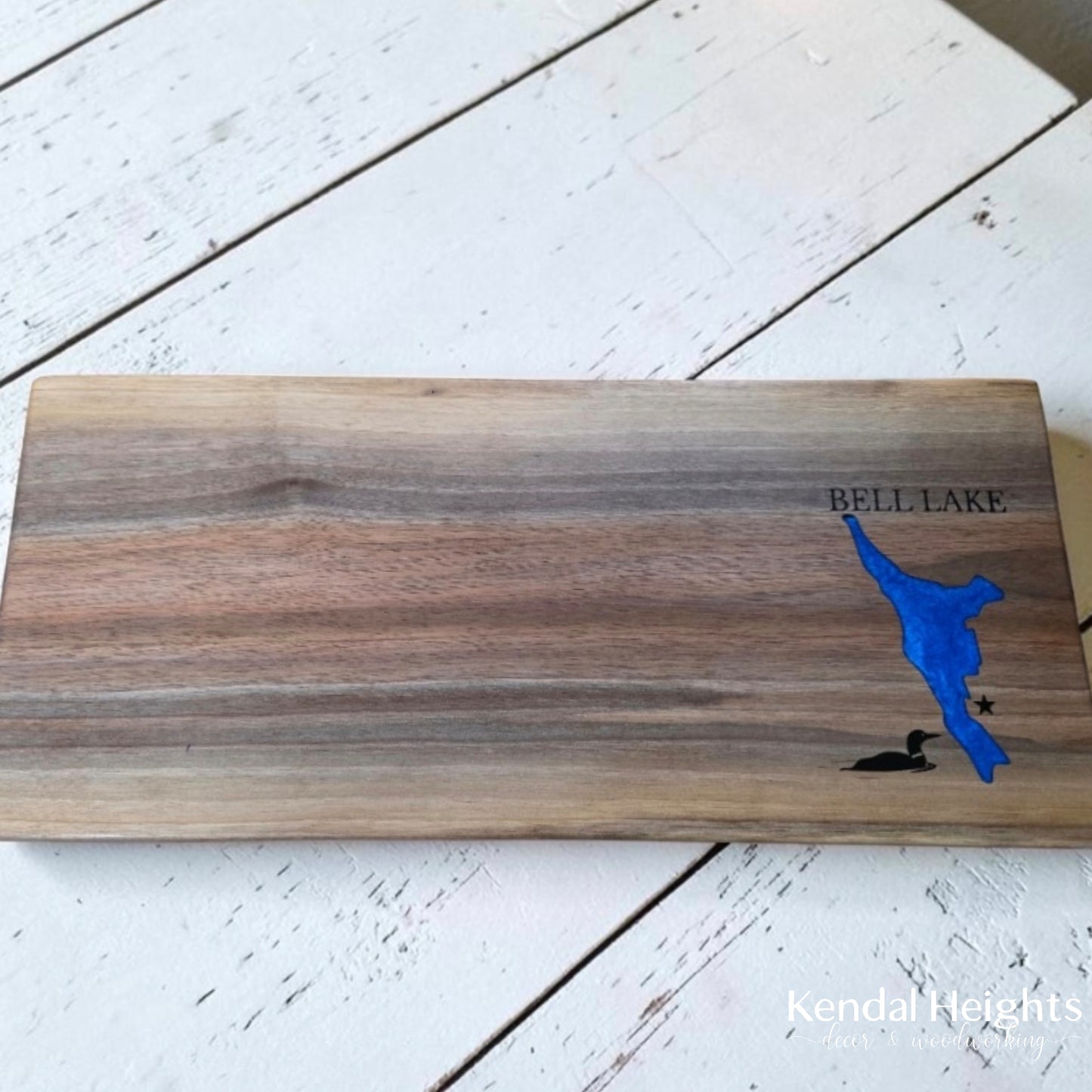 Black Walnut Live Edge LAKE Charcuterie Board