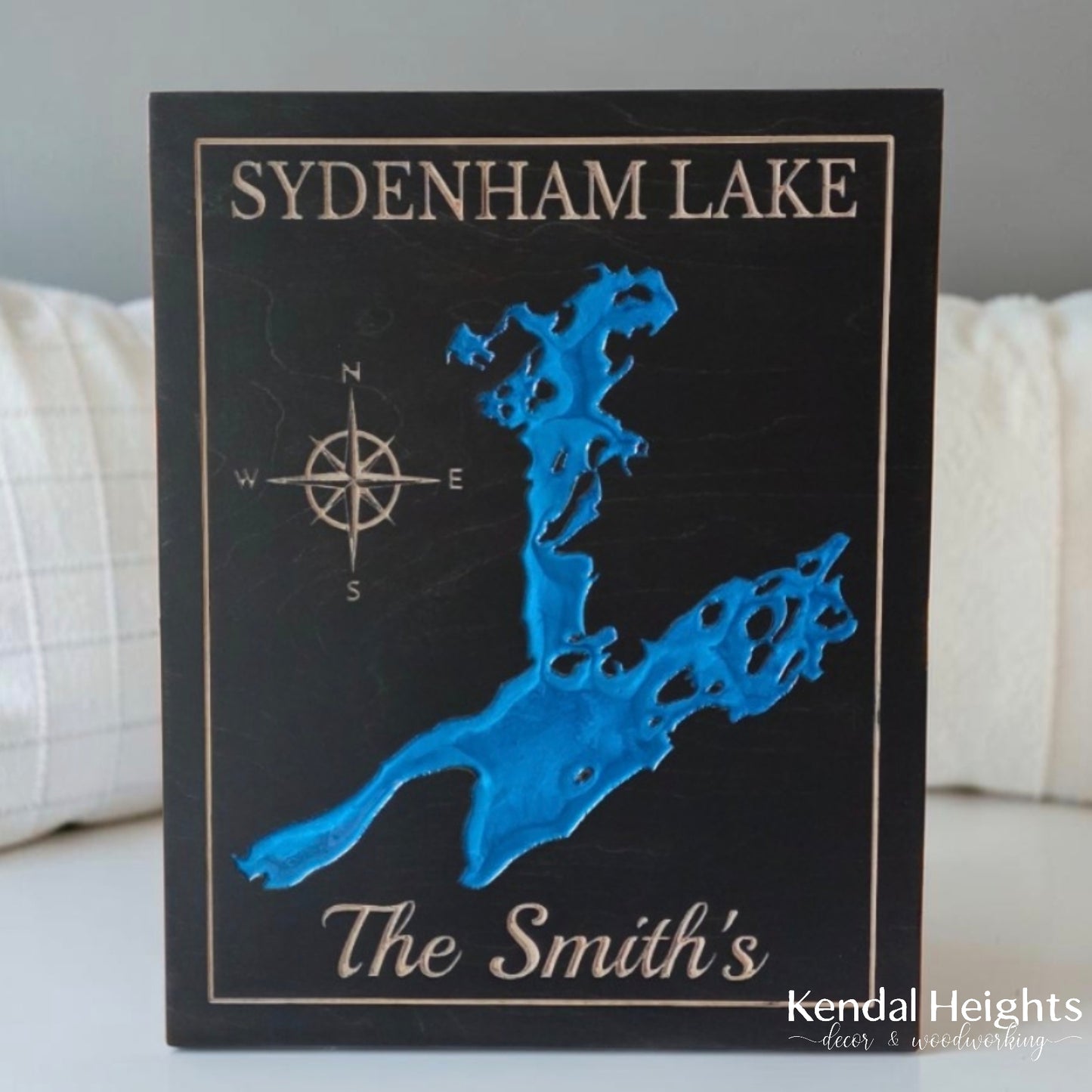 Engraved Lake Sign