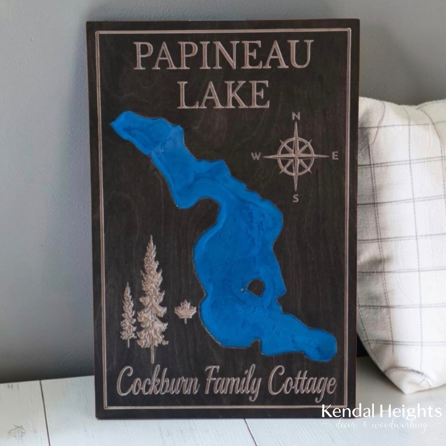 Engraved Lake Sign