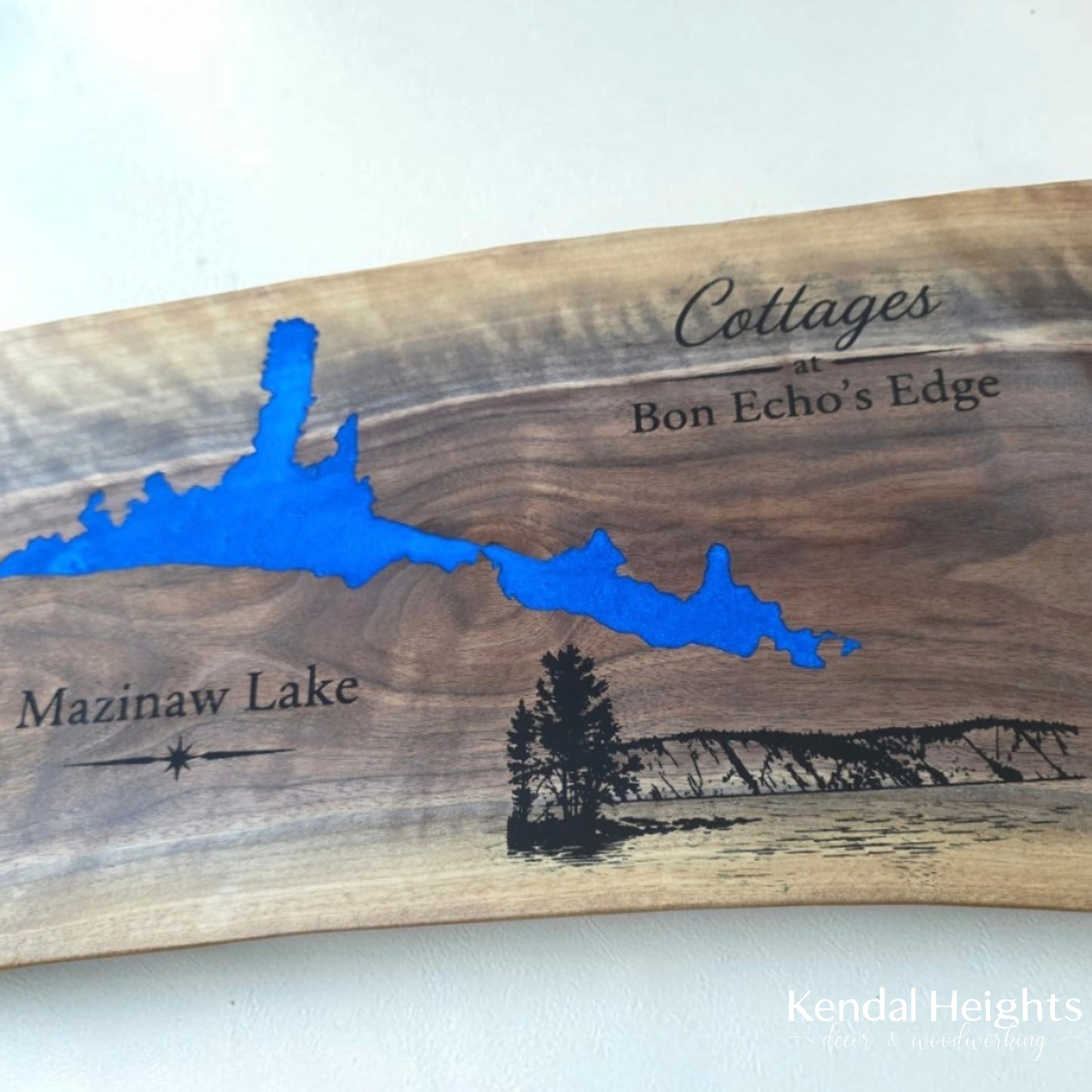 Black Walnut Live Edge LAKE Charcuterie Board