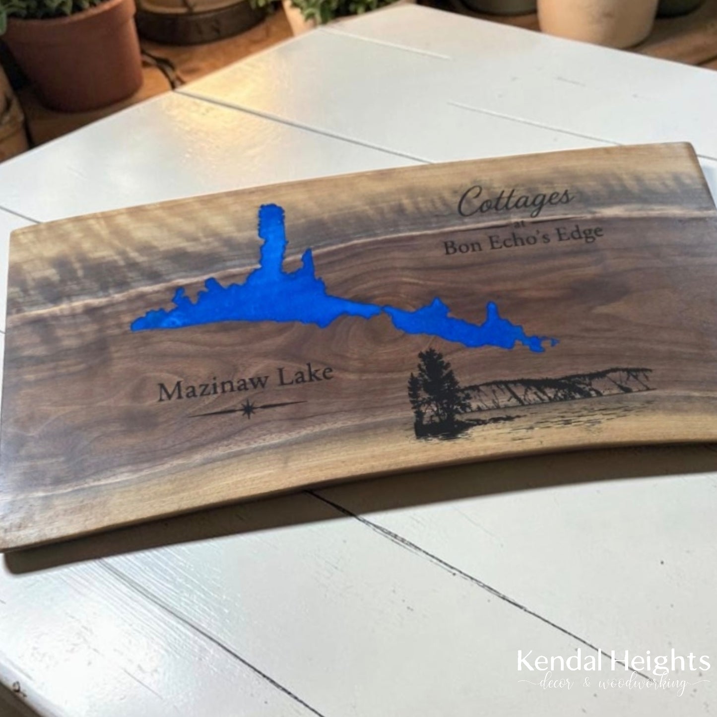 Black Walnut Live Edge LAKE Charcuterie Board