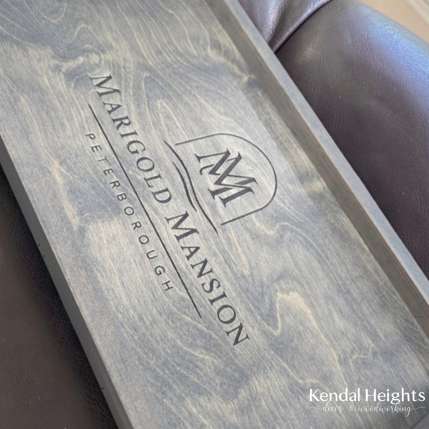 Personalized Tray with wood handles