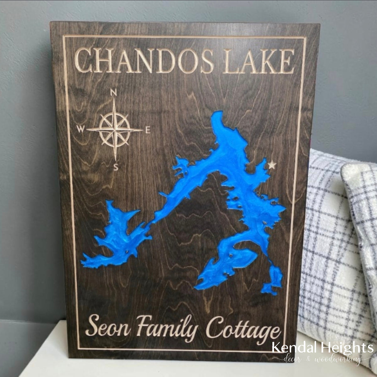 Engraved Lake Sign