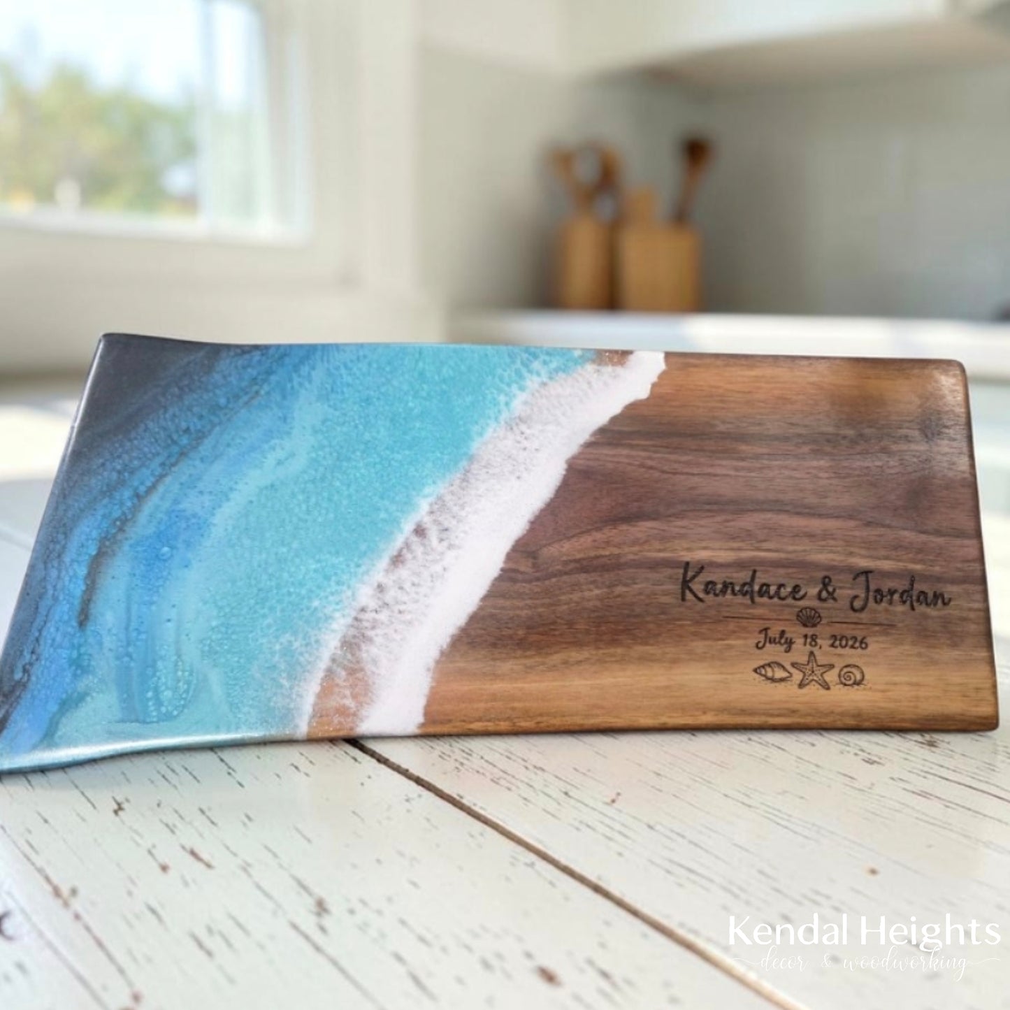 Epoxy Black Walnut Live Edge Charcuterie Board