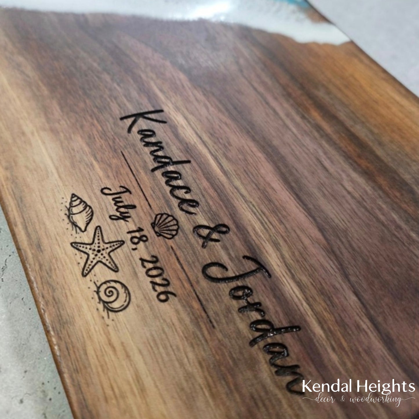 Epoxy Black Walnut Live Edge Charcuterie Board