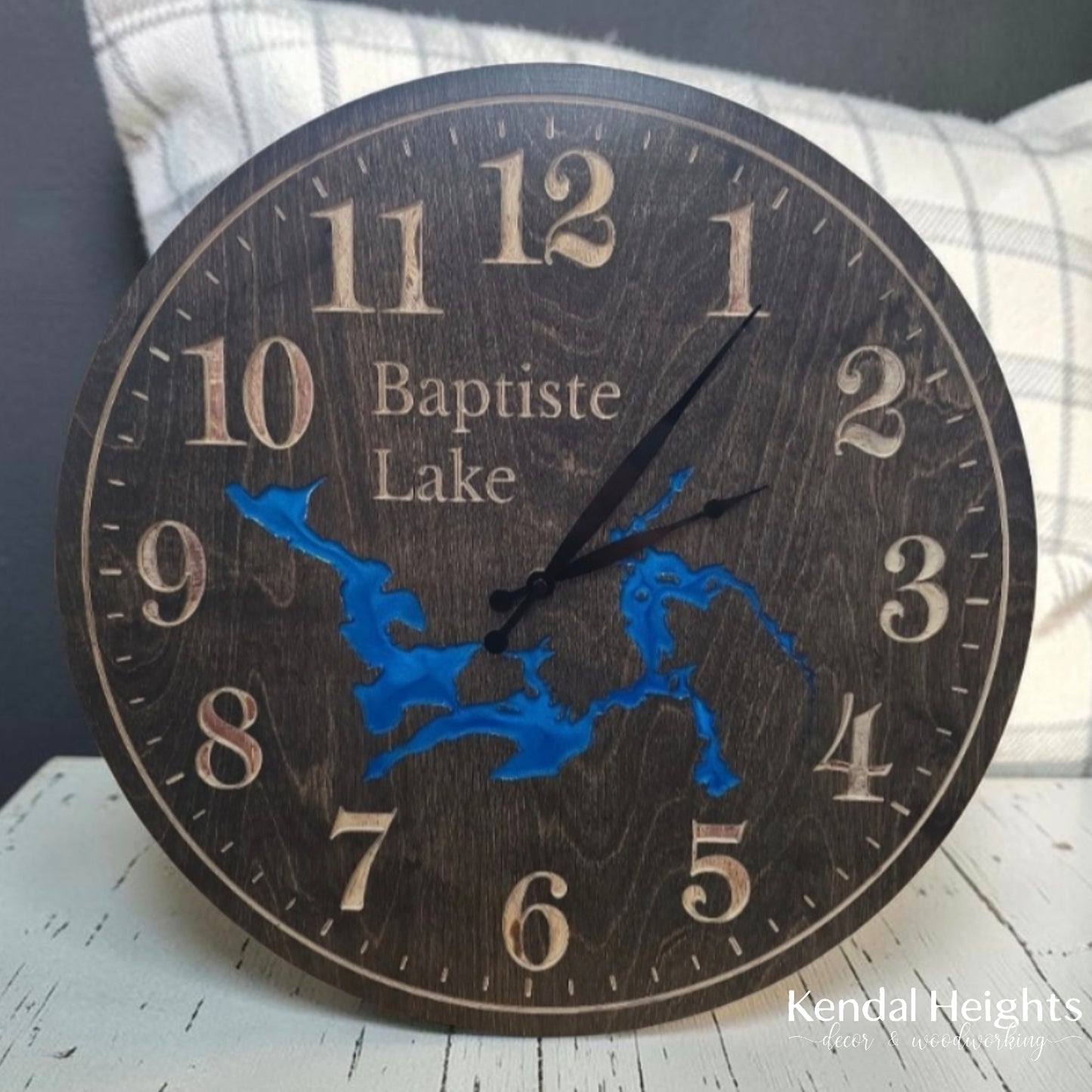 Custom Engraved Lake Clock