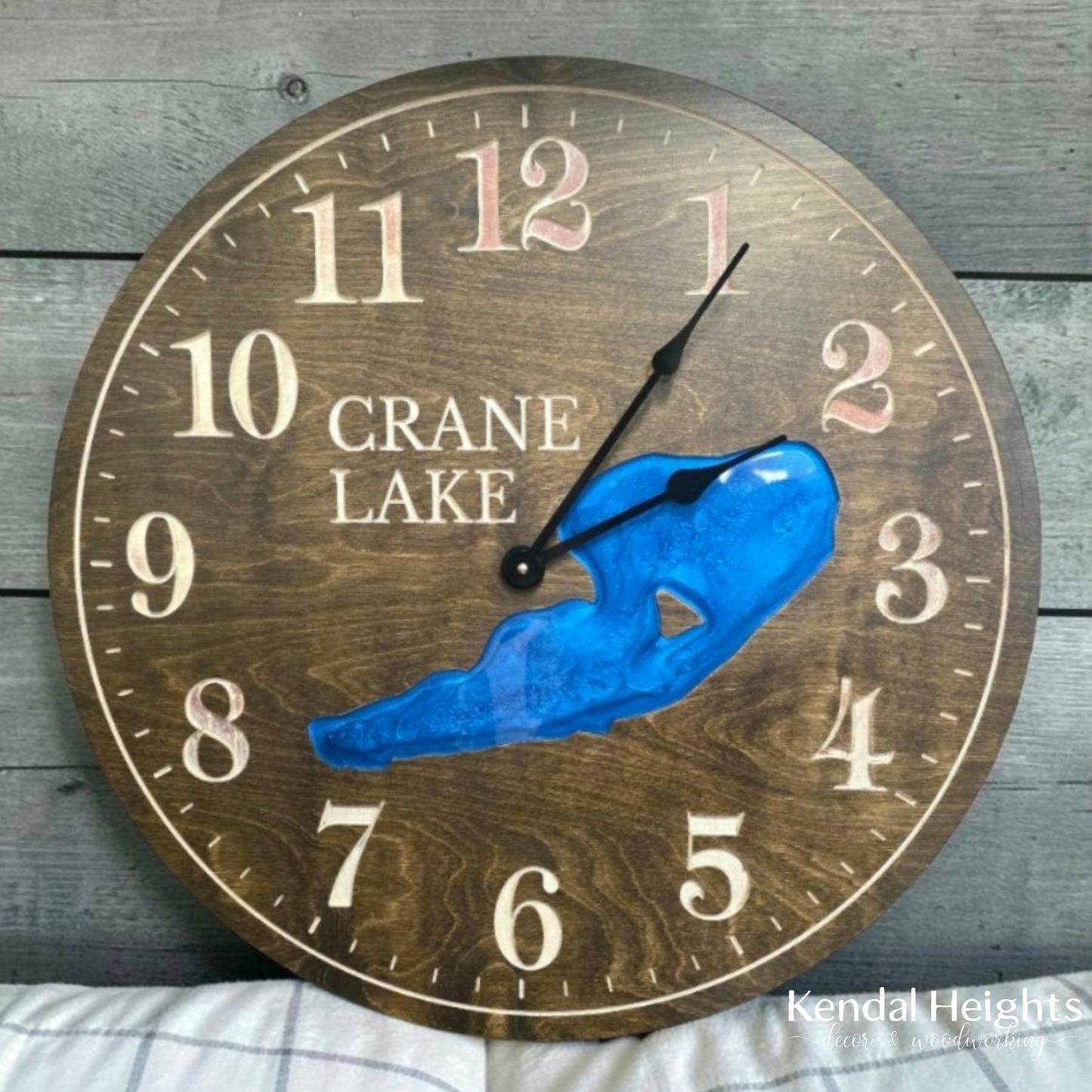 Custom Engraved Lake Clock