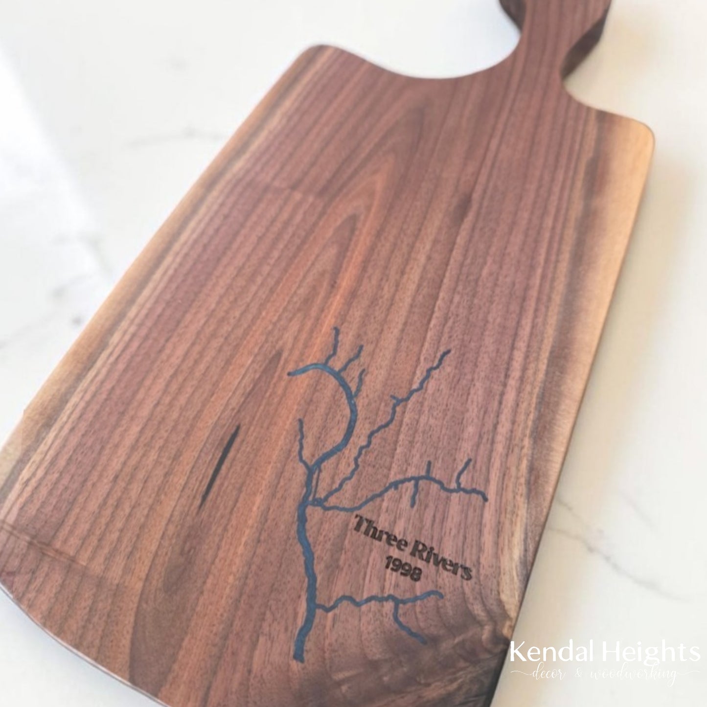 Epoxy Black Walnut Charcuterie Board with Handle