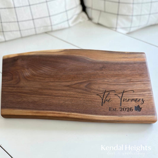 Black Walnut Live Edge Charcuterie Board