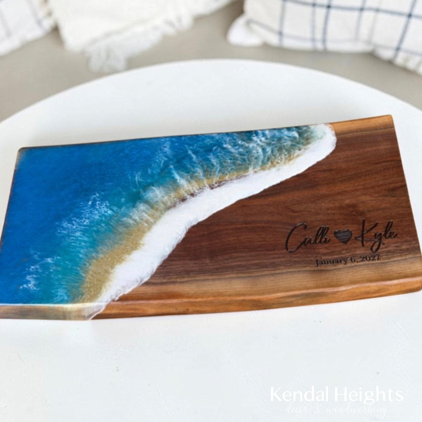 Epoxy Black Walnut Live Edge Charcuterie Board