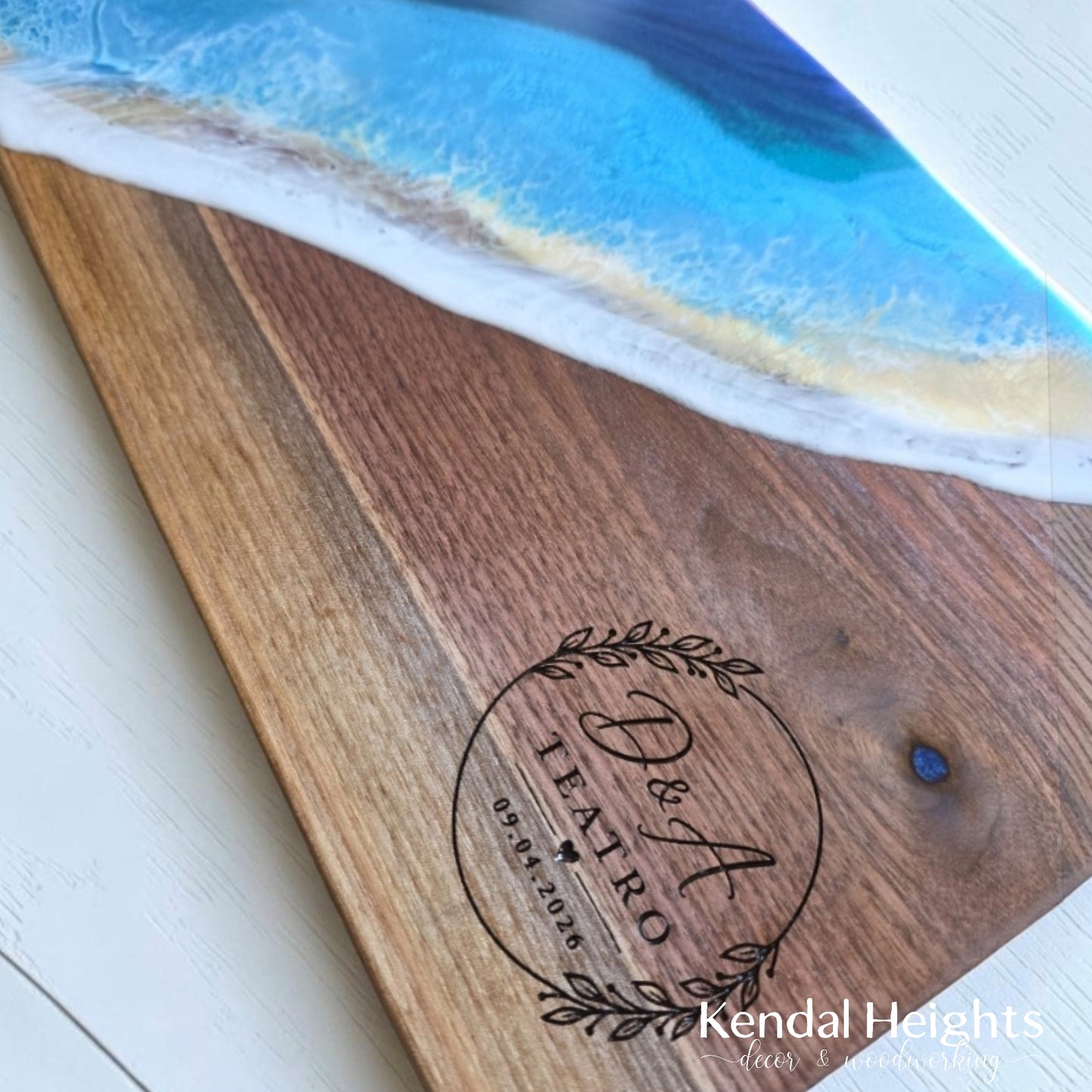Epoxy Black Walnut Live Edge Charcuterie Board
