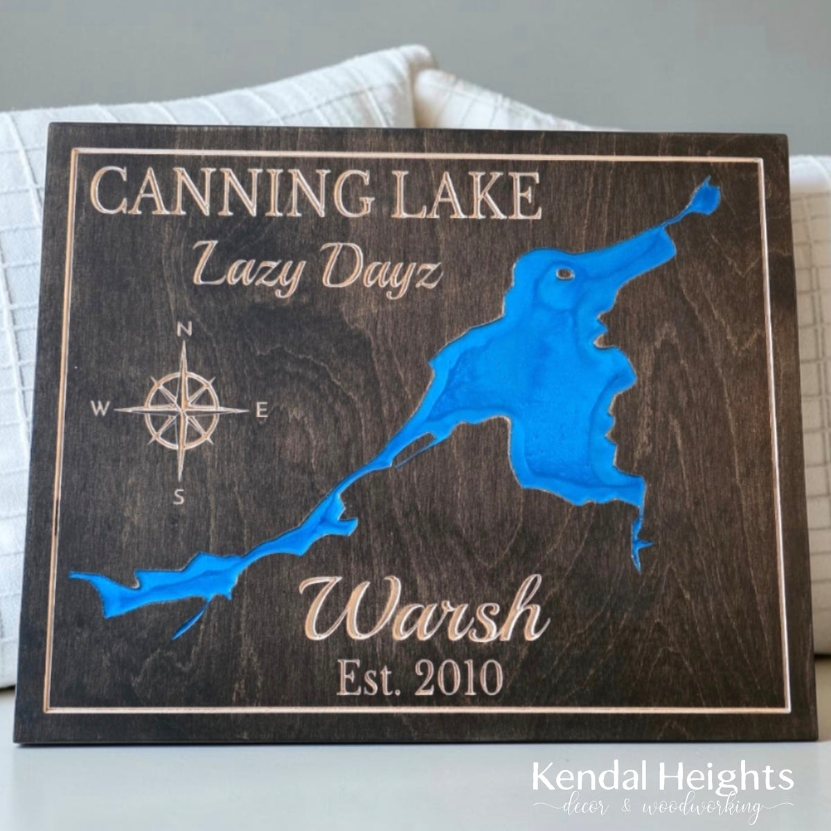 Engraved Lake Sign