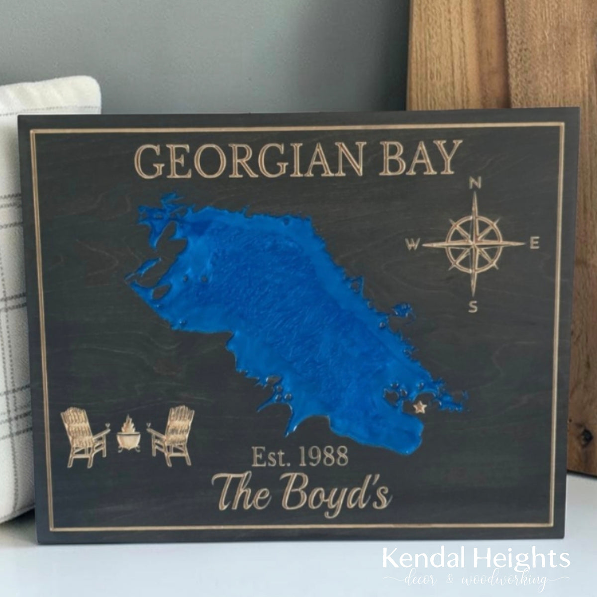 Engraved Lake Sign