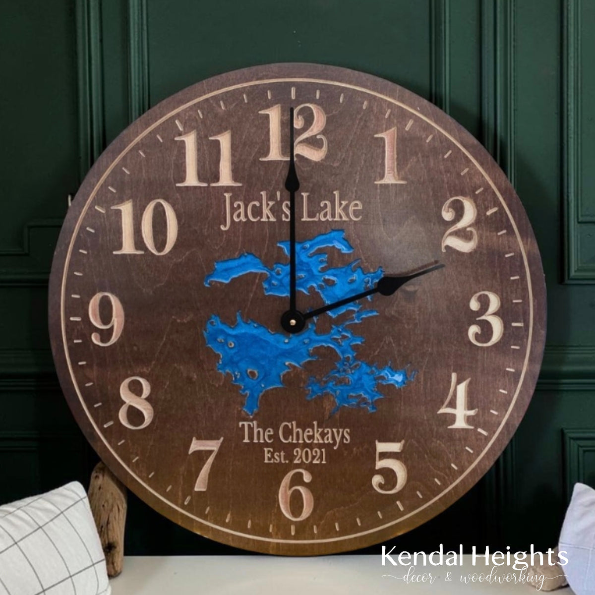 Custom Engraved Lake Clock