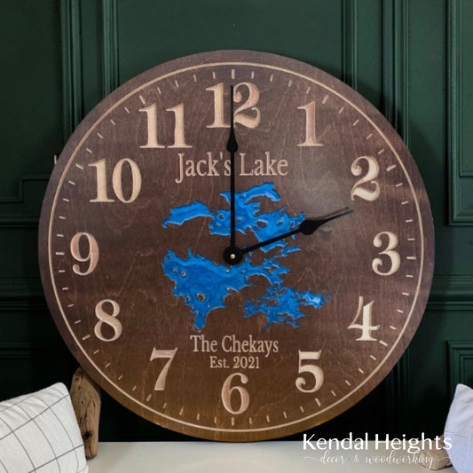 Custom Engraved Lake Clock