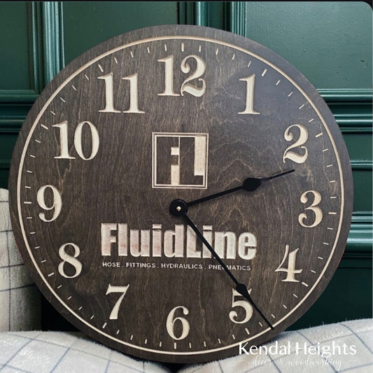Custom Engraved Business Logo Clock