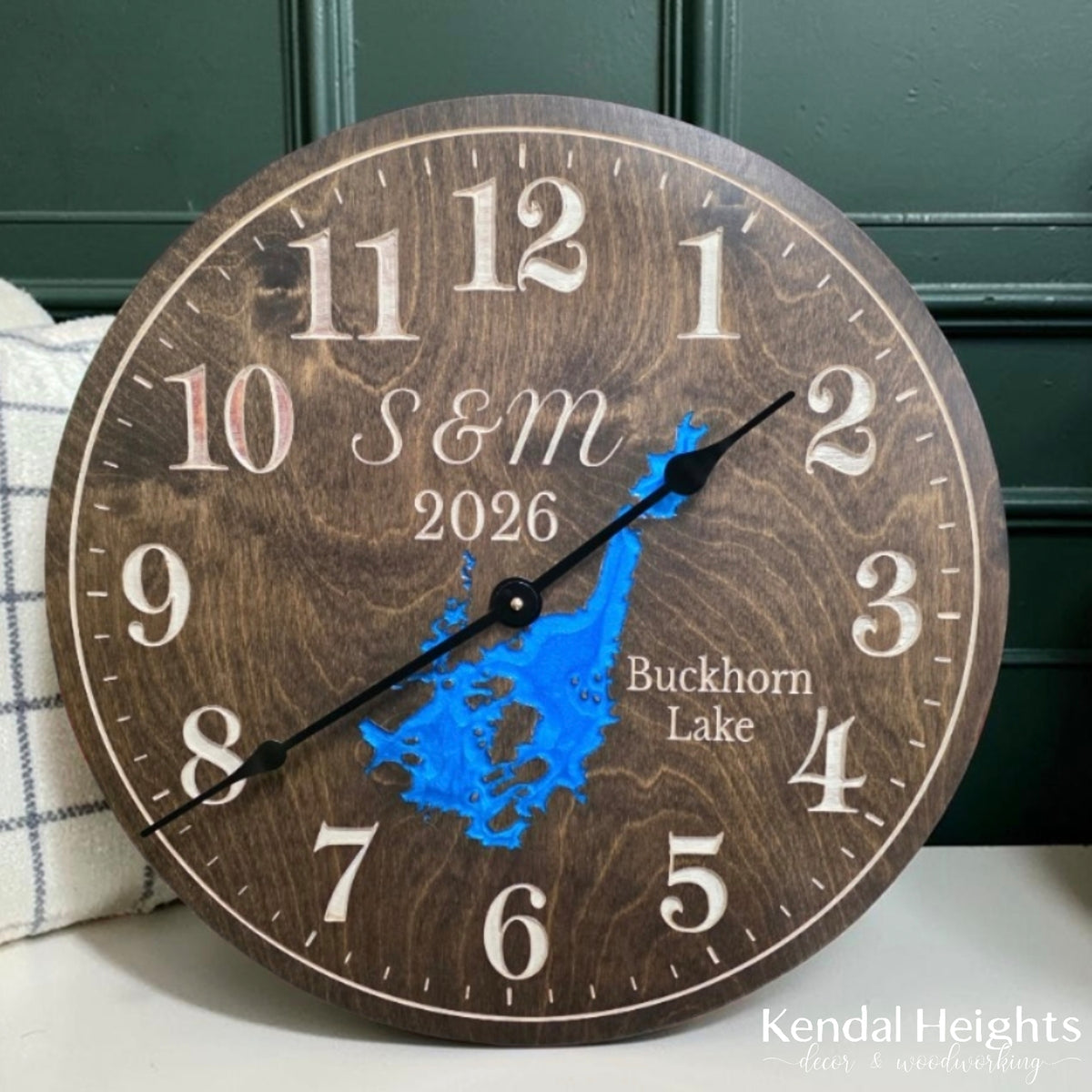 Custom Engraved Lake Clock