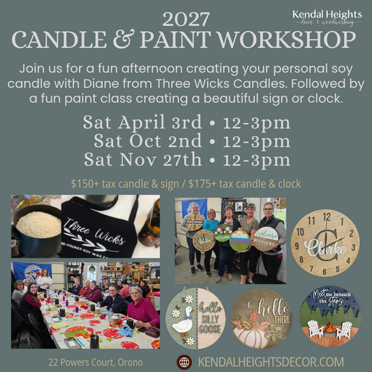 Dual Candle & Paint Workshop - Three Wick Candles