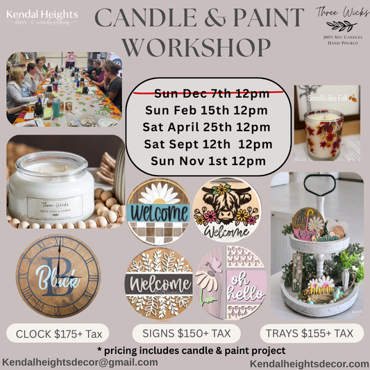 2026 Candle & Paint Workshop with Three Wick Candles