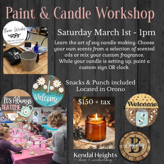 March 2025 - Candle & Paint Workshop - Deposit Only