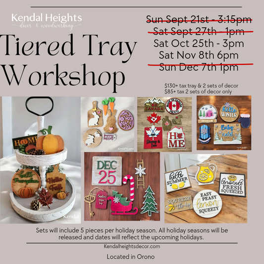 Tiered Tray Workshop Events - Deposit Only