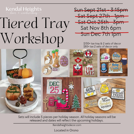 Tiered Tray Workshop Events - Deposit Only