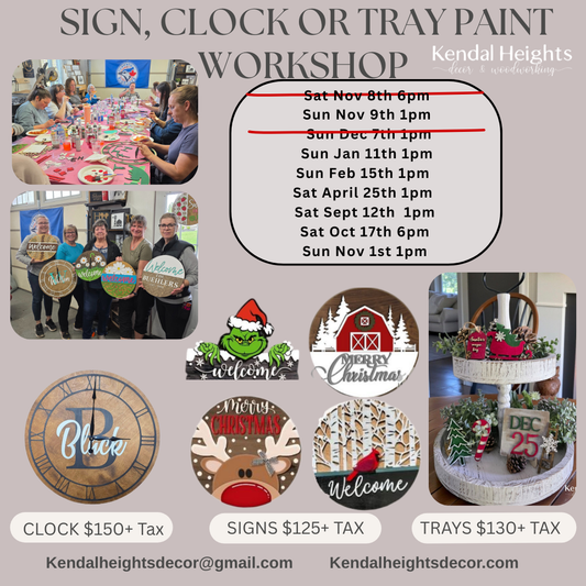 Paint, Tray,  Clock Workshop Events - Deposit Only