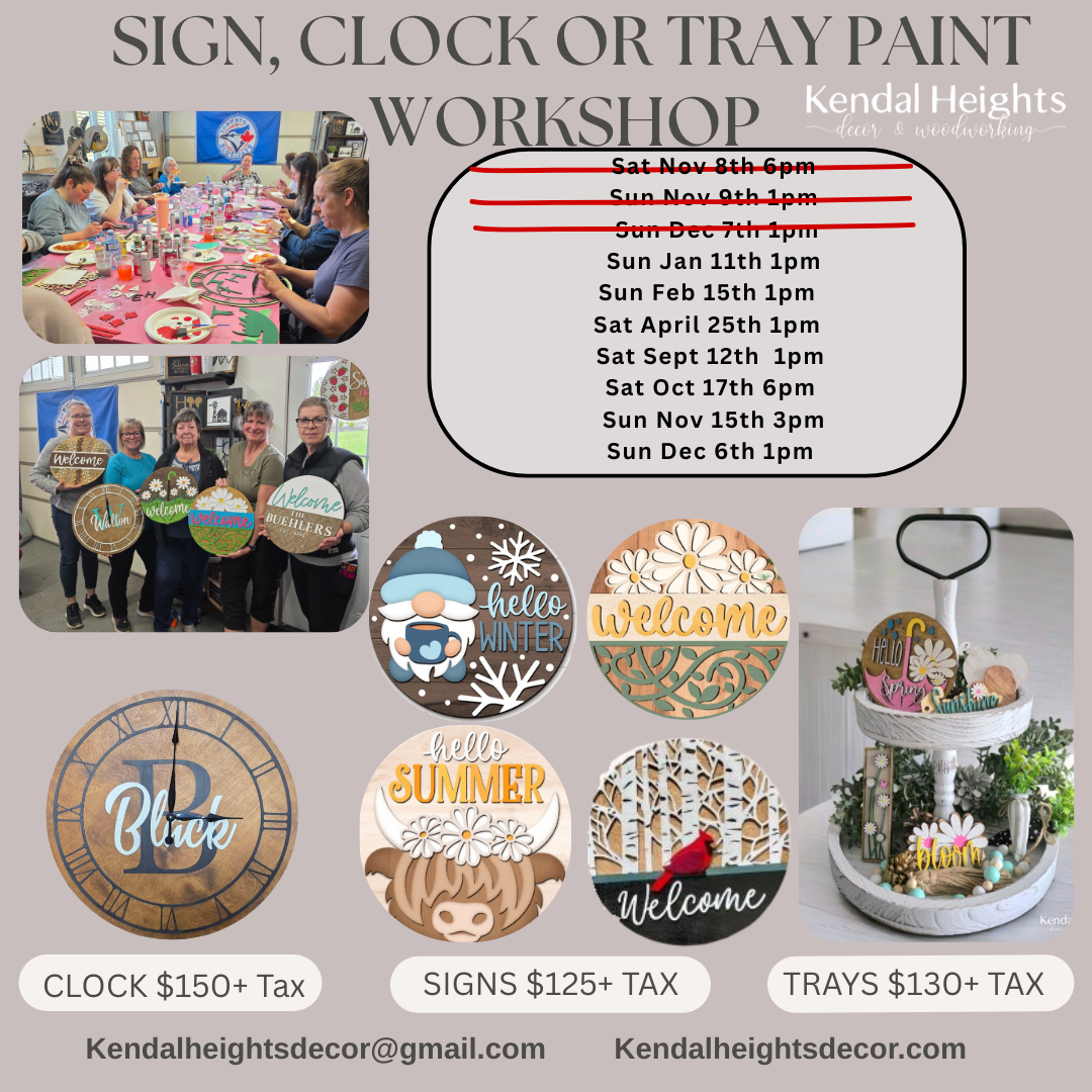Paint, Tray,  Clock Workshop Events - Deposit Only