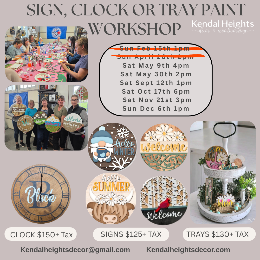 Paint, Tiered Tray,  Clock Workshop Events - Deposit Only