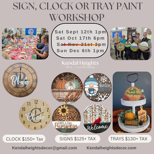 Paint, Tiered Tray,  Clock Workshop Events - Deposit Only