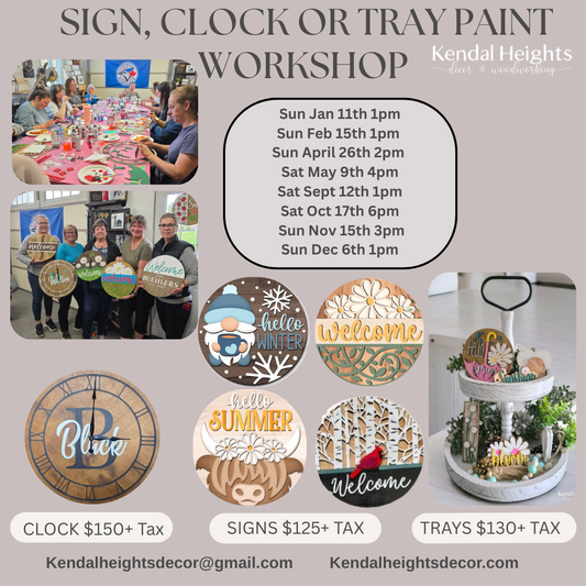 Paint, Tray,  Clock Workshop Events - Deposit Only
