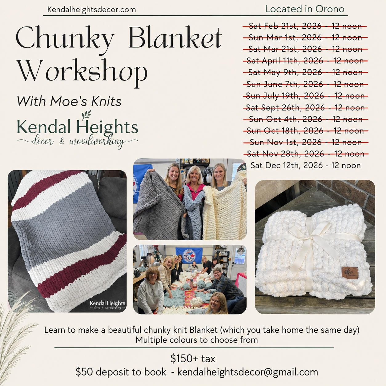 Blanket Workshop - Deposit Only