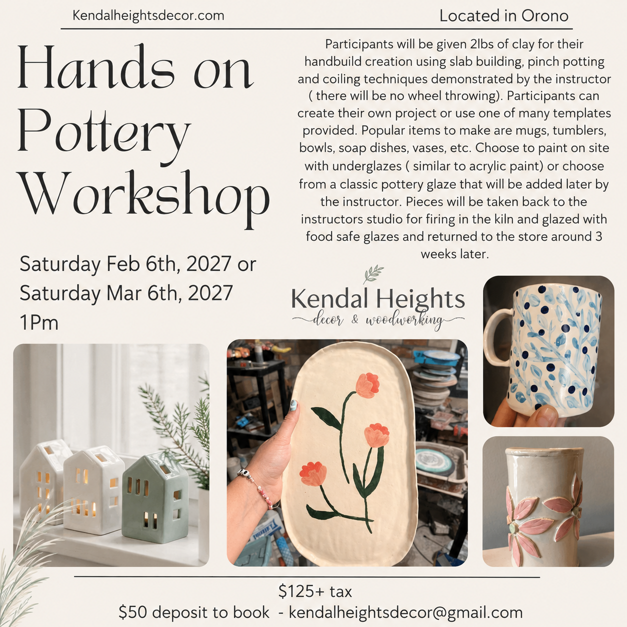 Pottery Workshop - Deposit Only