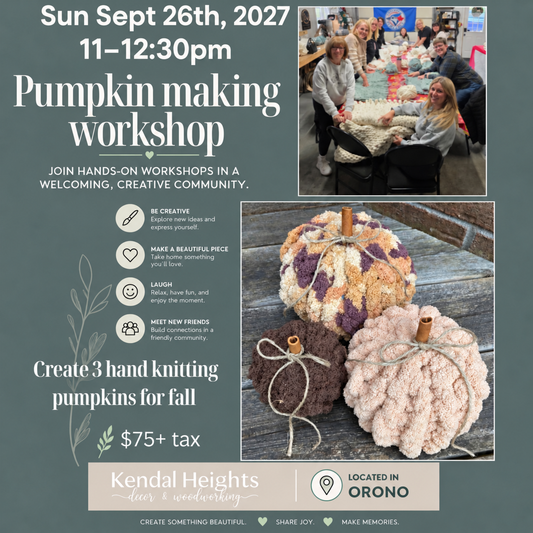 2027 Tri Knit Pumpkin Workshop - Deposit Only
