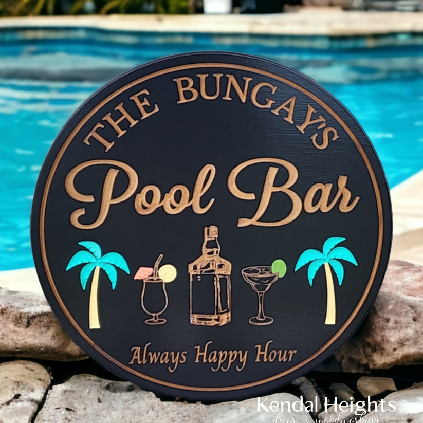 Custom Lit Pool Sign Engraved Pool Signs – Kendal Heights Decor & Woodworking
