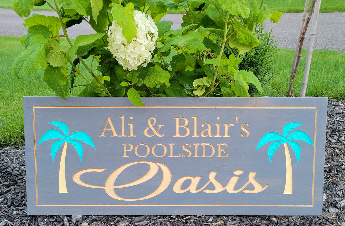 Custom Engraved Poolside Oasis