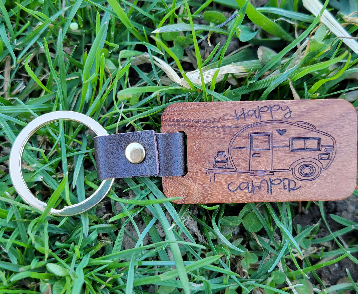 Walnut Laser Etched Keychain