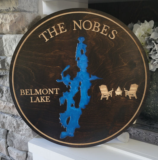 Engraved Round Lake Signs
