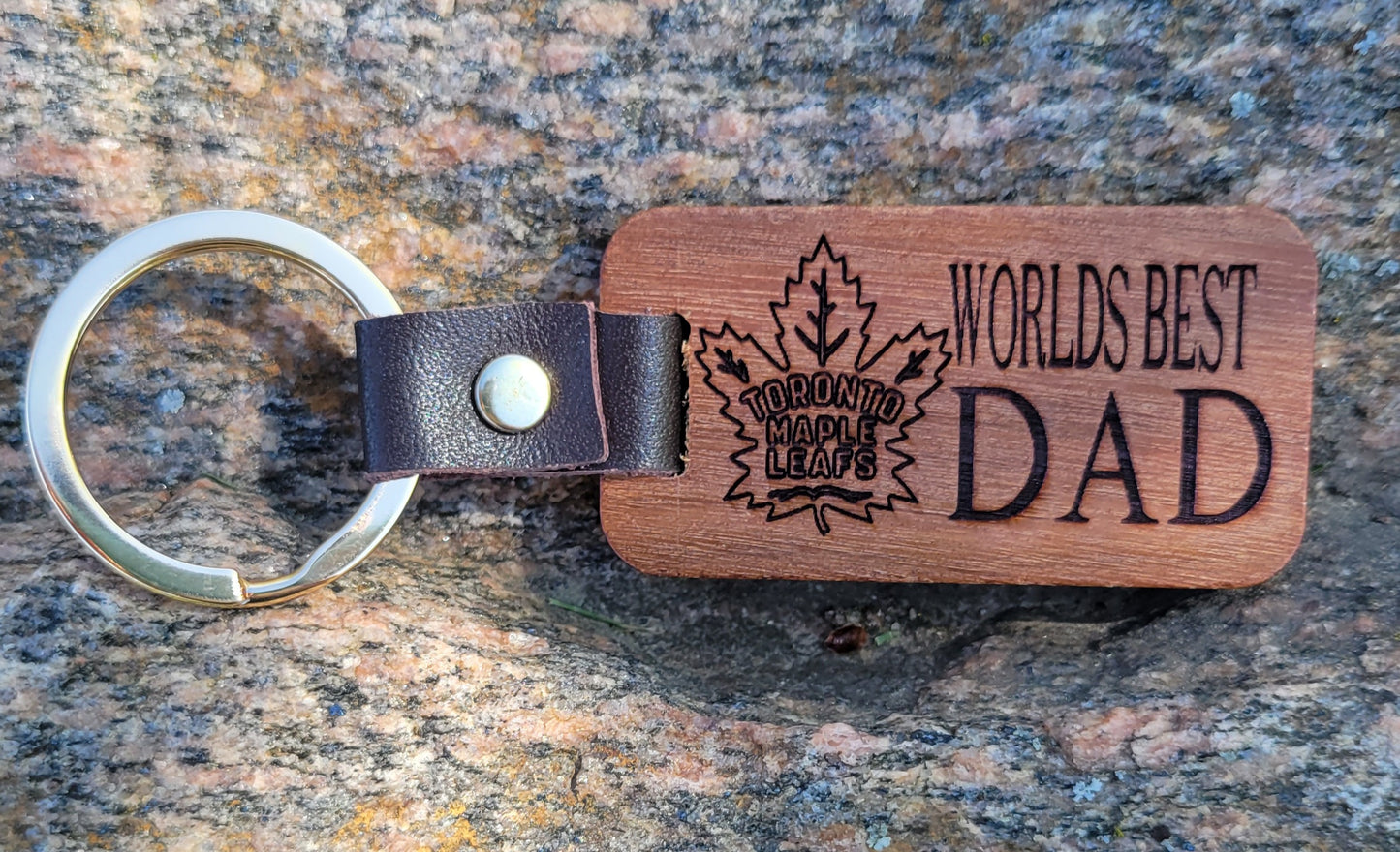 Walnut Laser Etched Keychain