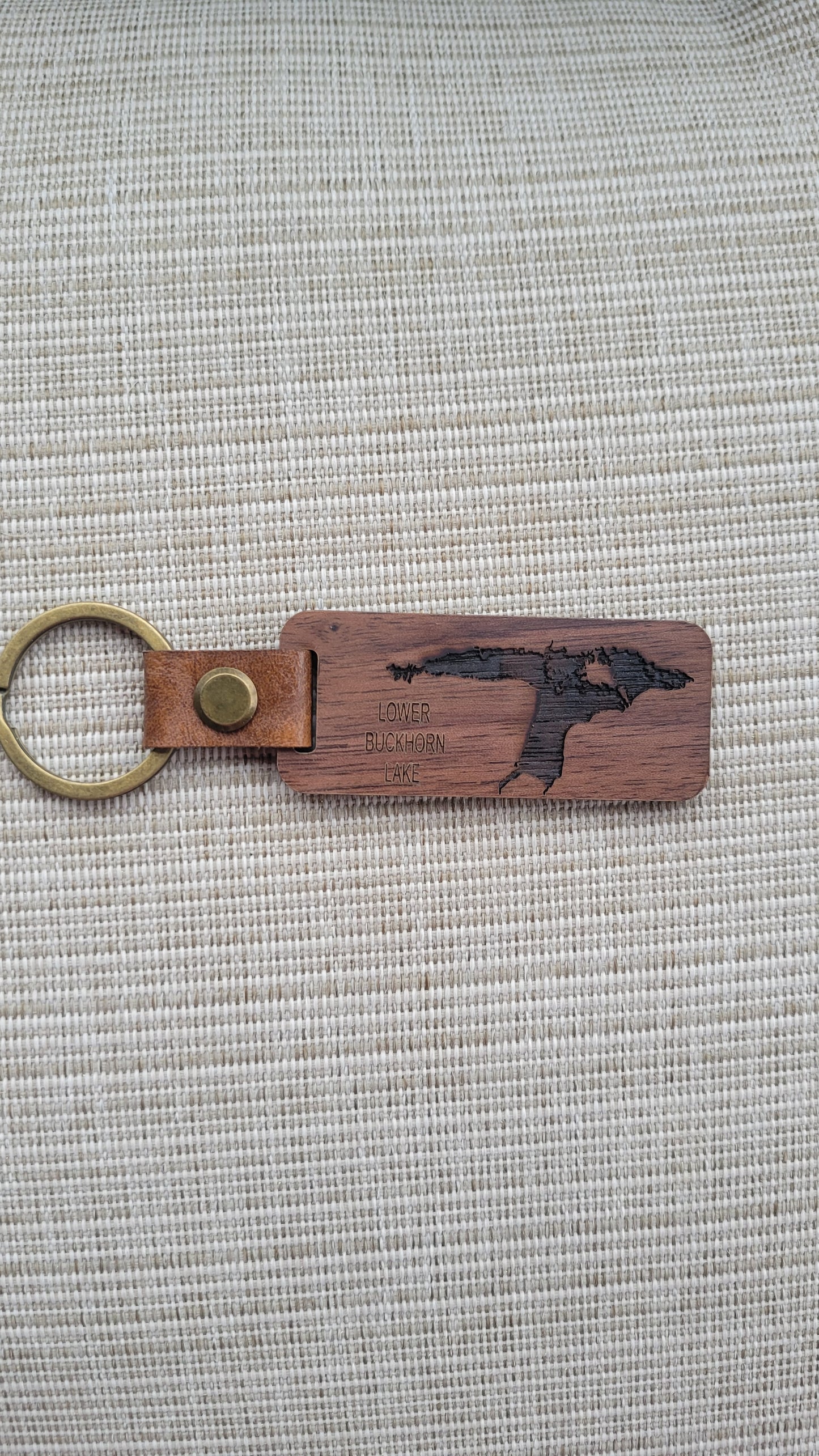 Walnut Laser Etched Keychain