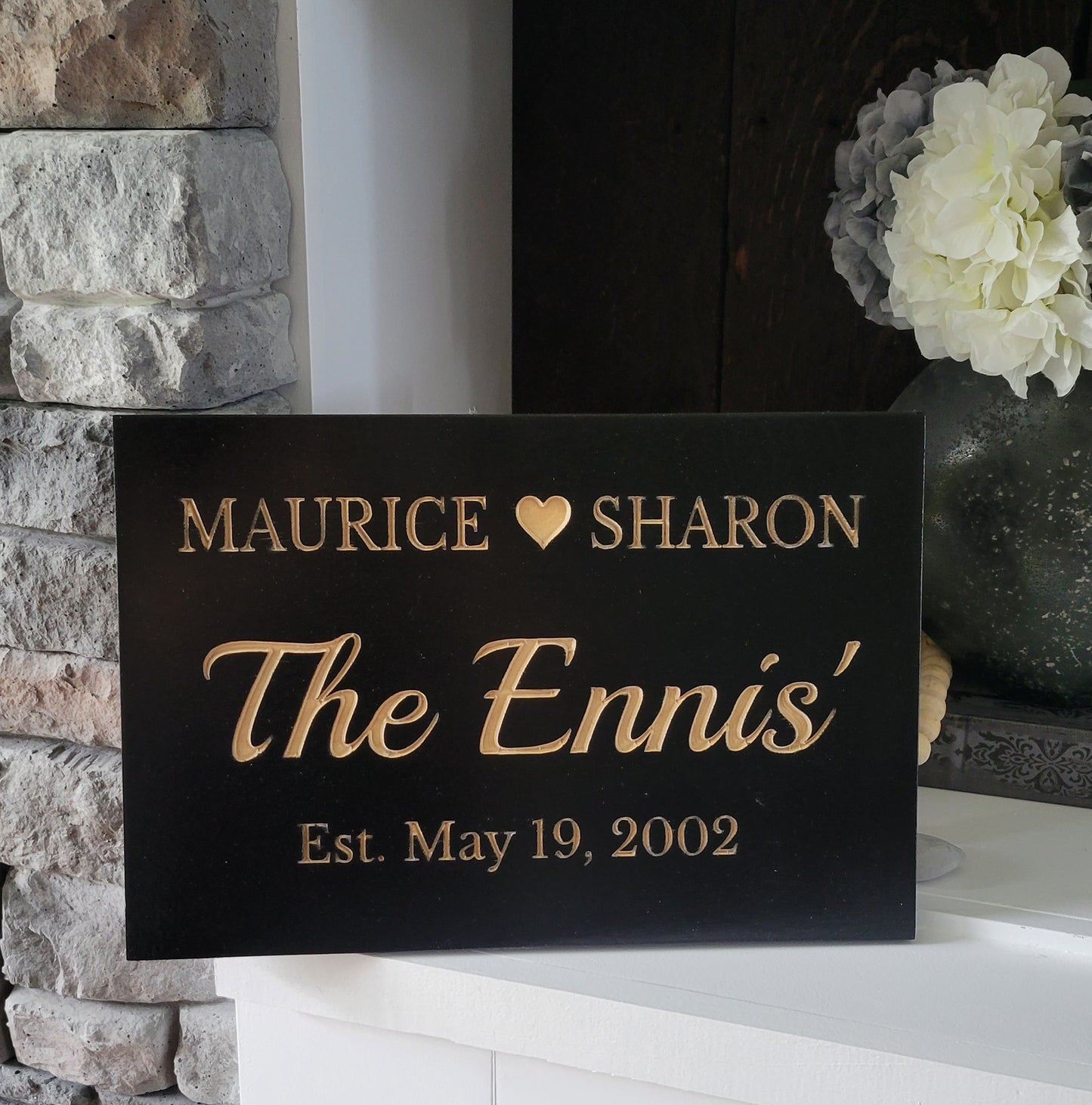 Engraved Family Name Sign