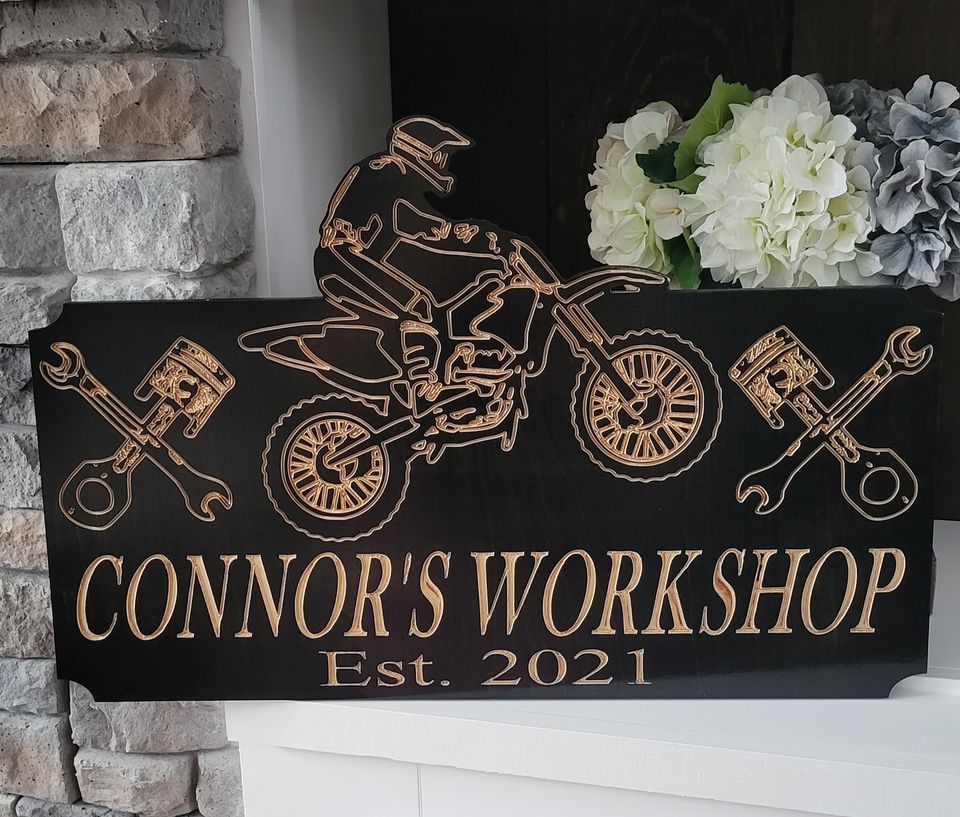 Custom Engraved Dirt Bike Sign