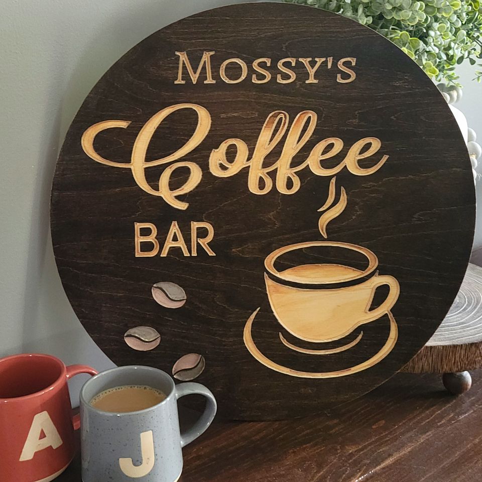 Custom Engraved Coffee Bar Sign