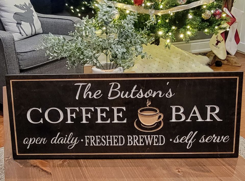 Custom Engraved Coffee Bar Sign