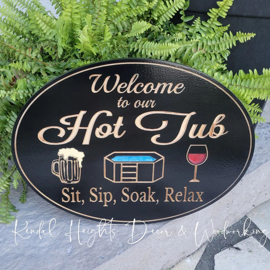 Engraved Hot Tub with Epoxy