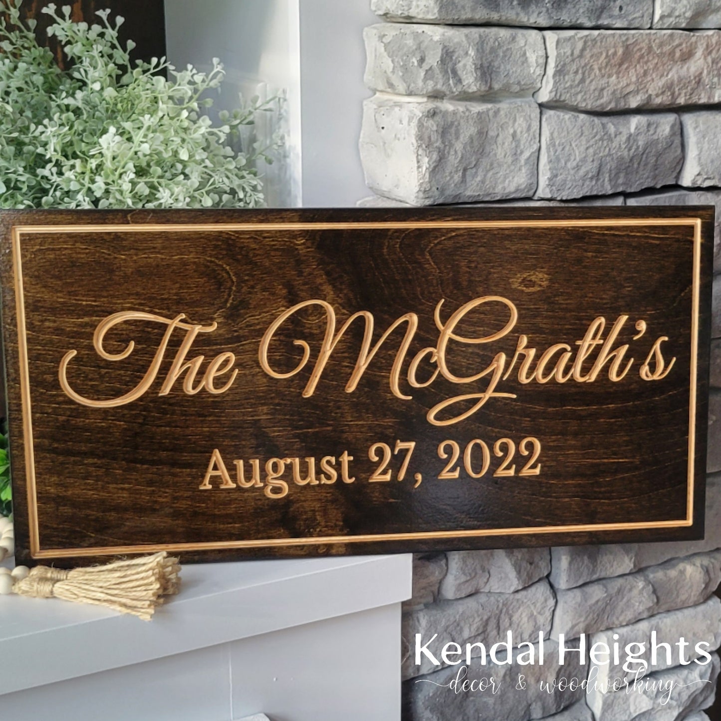 Engraved Family Name Sign