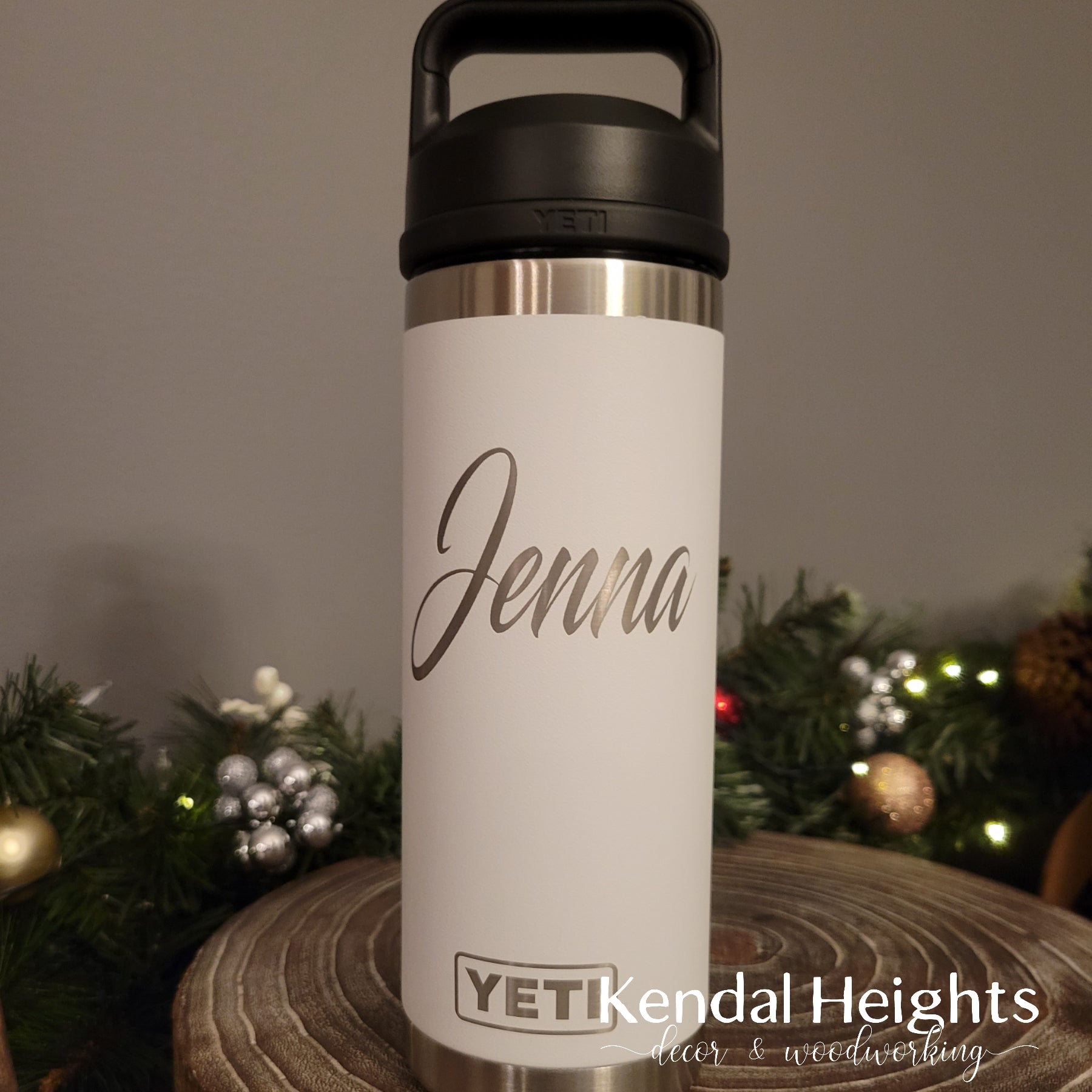 REAL YETI 18 Oz. Laser Engraved Harvest Red Stainless Steel Yeti With Chug  Cap Rambler Bottle Personalized Vacuum Insulated YETI 