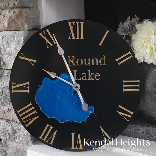 Custom Engraved Lake Clock
