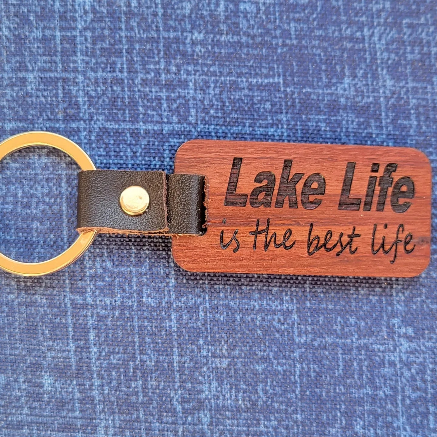 Walnut Laser Etched Keychain